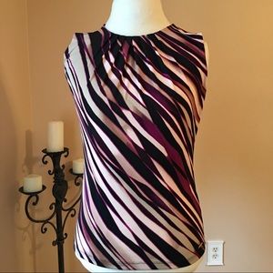 Calvin Klein Burgundy Print Sleeveless Top